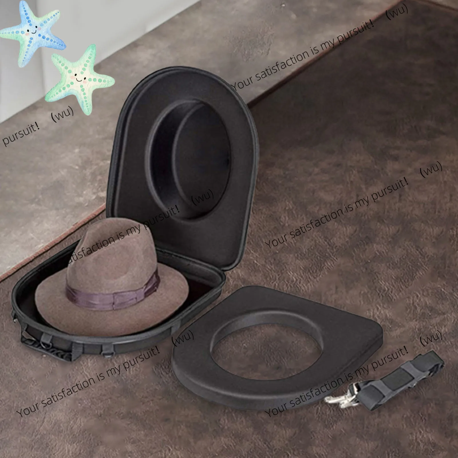 Travel portable hat EVA hat box, suitable for boatman/baseball/cowboy hats, to prevent the hat from being squeezed and deformed.