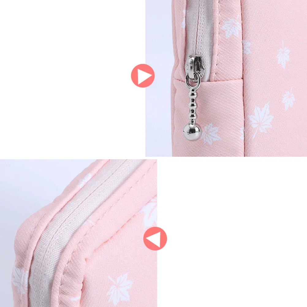 

2 pcs Sanitary Napkin Storage Pouch Zippered Diaper Bag Cotton Lightweight Travel Outdoor Use Coin Purse Jewelry Organizer Small