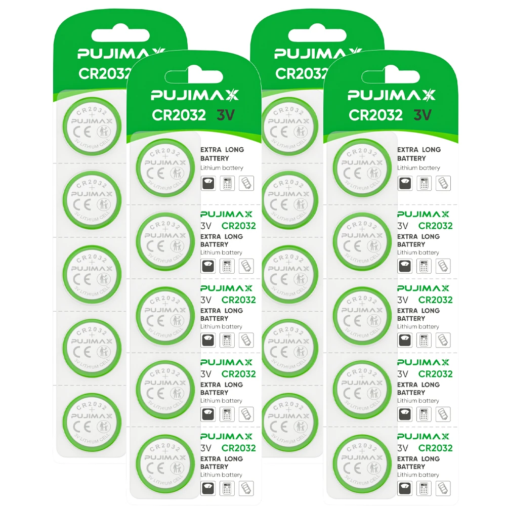 PUJIMAX 10-20pcs Button Batteries CR2032 CR2025 AG13/LR44 Coin Cells Lithium Battery for Watch Toy Calculator Car Remote Control