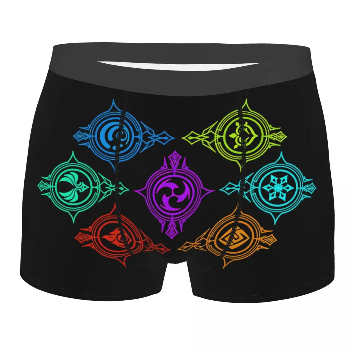 

Elements Of World Genshin Impact Men's Boxer Briefs Shorts Men Underpants Cartoon Anime Men's Panties Soft Underwear For Men