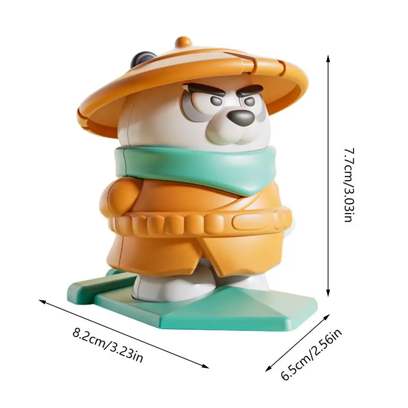 Small Animal Wind-up Toy Children's Cartoon Panda Model Manual Winding Mechanism Educational Toy For School Dormitory Work Area