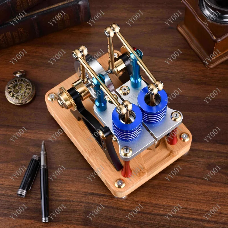 Physics Air‑Powered Stirling Engine Single‑Cylinder Alloy External Combustion Model With Motor For Gift