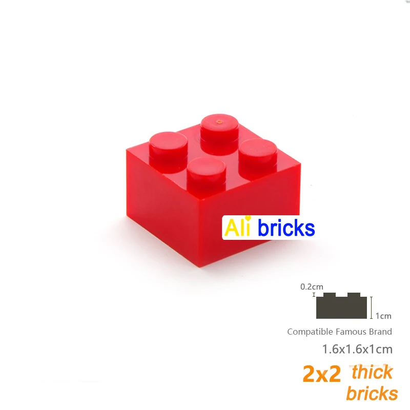 120pcs DIY Thick Figures Bricks 2x2 Dots Building Blocks Educational Classic Brick Compatible With 3003 Plastic Toys For Childre