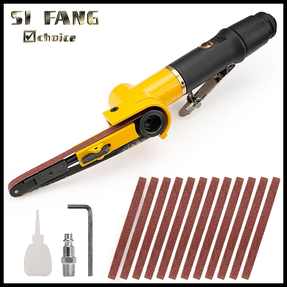330x10mm Air Belt Sander Air Compressor Angle Grinder Adjustable Pneumatic Grinding Machine With 12Pcs Sanding Belt