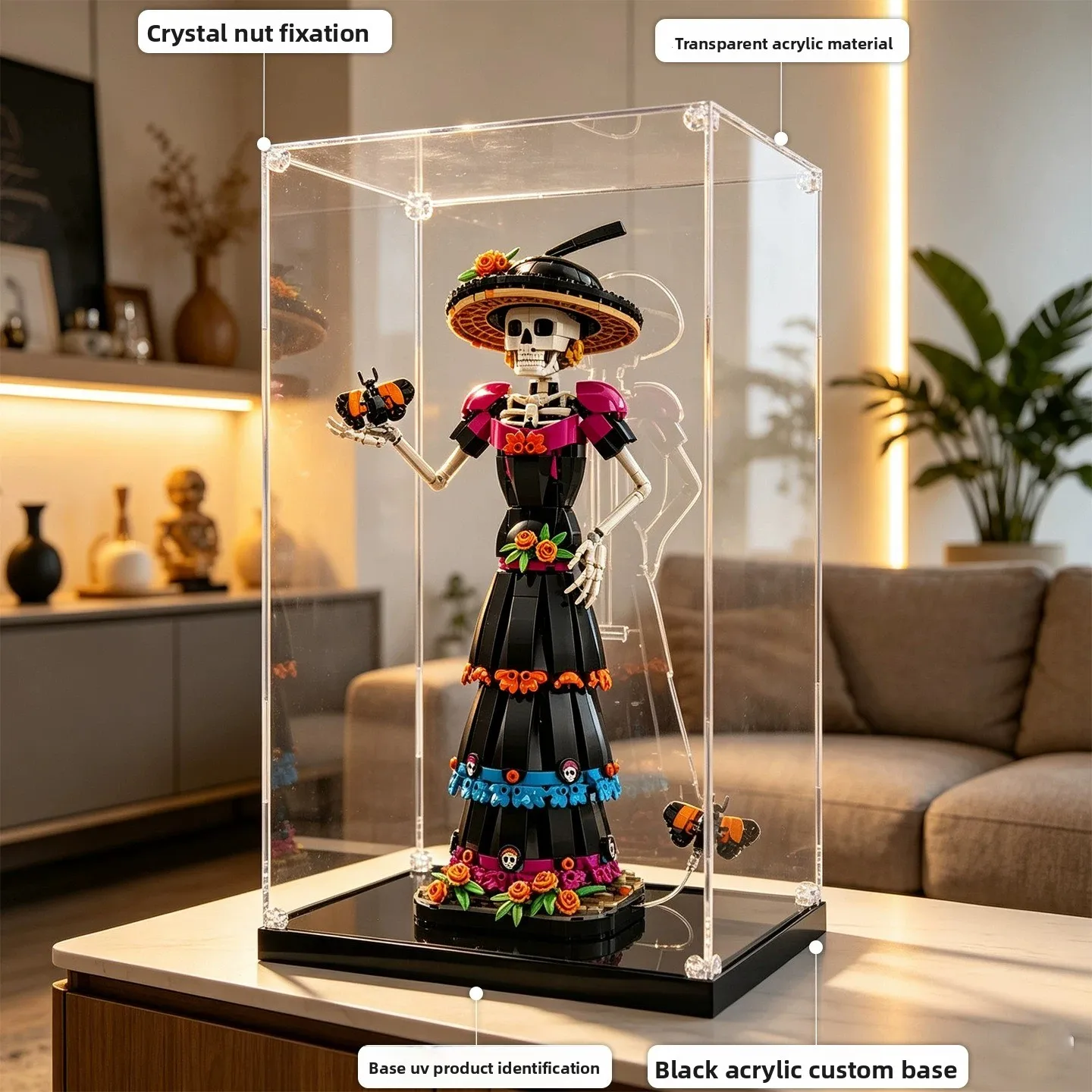 Acrylic Dustproof High-Clear Display Case for LEGO 21372 The Katrina Skeleton Figure Model - view 6