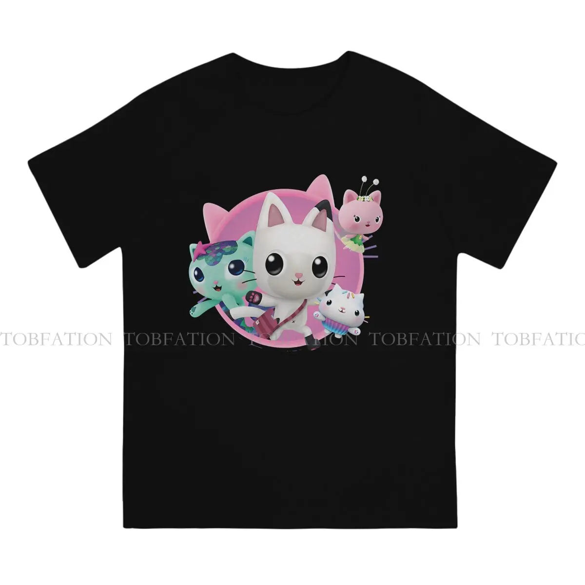 Gabby's Dollhouse 100% Cotton TShirts Group Cats Personalize Homme T Shirt Hipster Tops