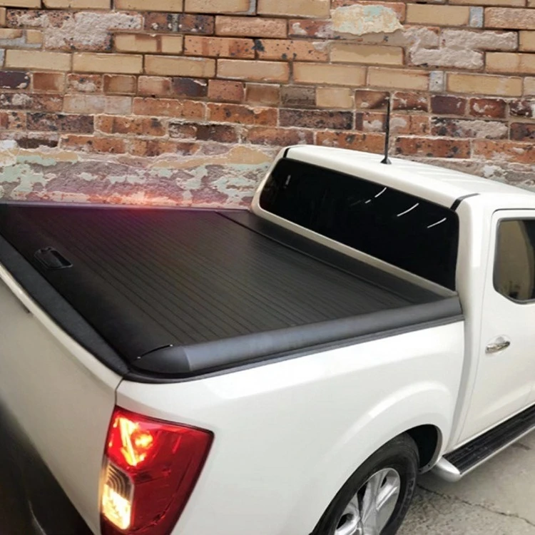 

Roll Up Tonneau Cover For Nissan Navara Pickup Truck Bed Manual Sliding Tailgate Cargo Box Cap