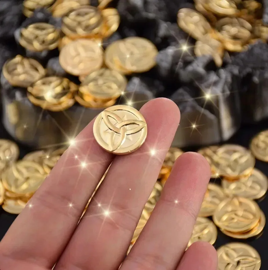 10Pcs Genshin Impact Zinc Alloy Mora Gold Coins Game Collection Metal Coins Morax Cosplay Props Ornament Accessories