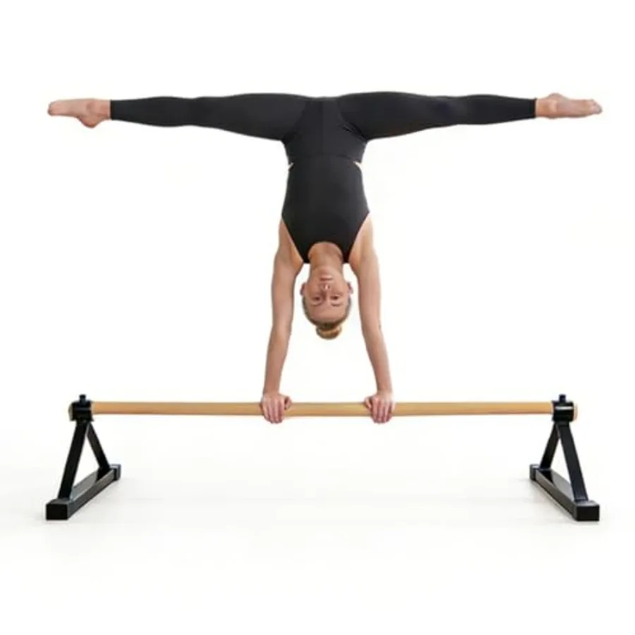 

Gymnastics Pirouette Bar for Handstand Training 54 inch Wooden Floor Bar in Natural Wood Color Lightweight and Stable for Gymna