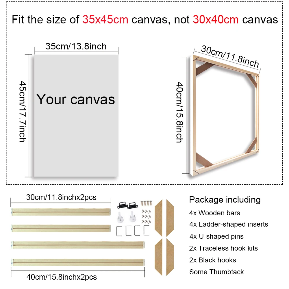 40x60 50x70 40x50cm canvas frame houten frames houten foto olieverf canvas diamant schilderij frames canvas houten muur frame