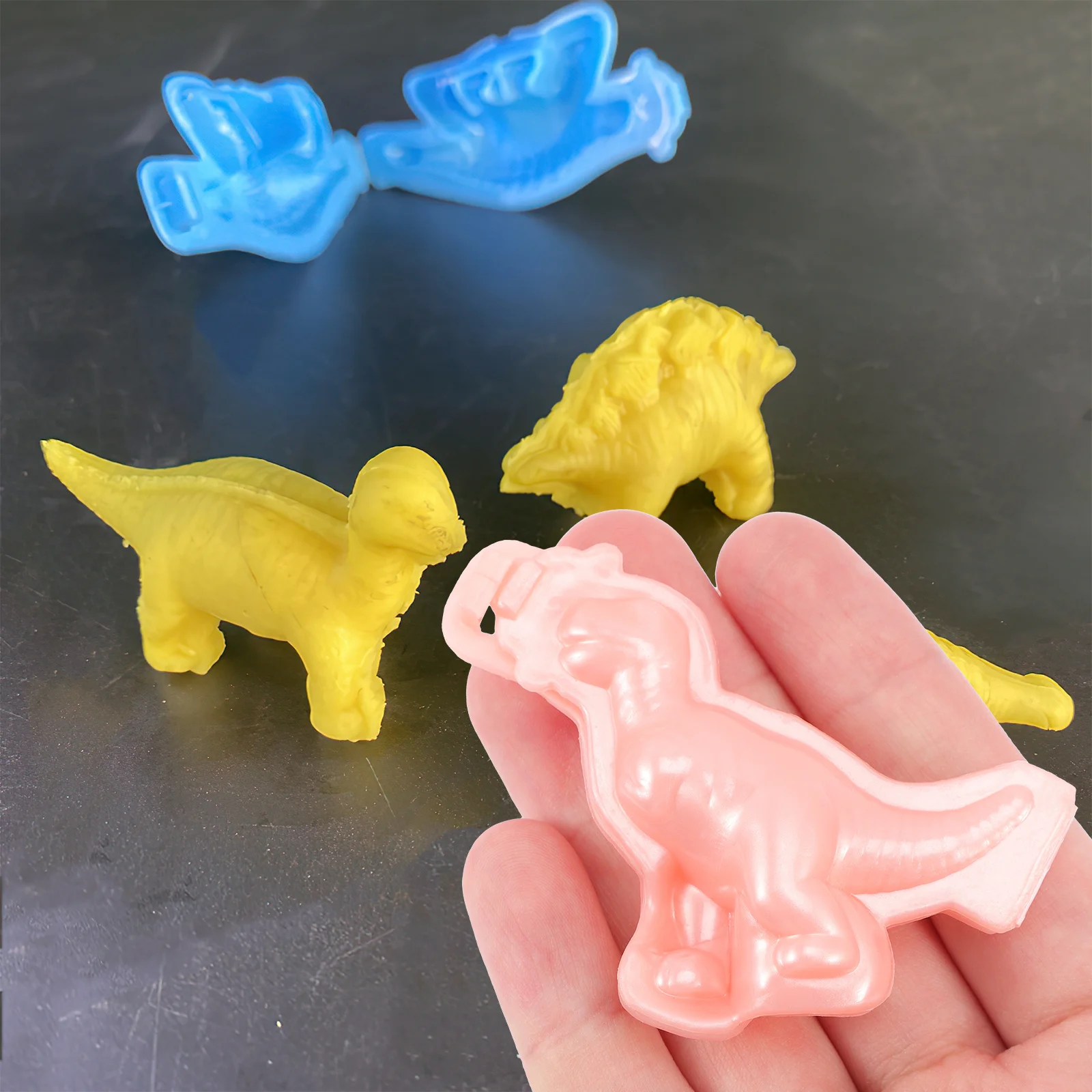 Moules en plastique dinosaure, ensemble de pâte de couleur pour enfants, bricolage créatif, modélisation d'argile, couleurs vives, Non collant, fiable, 18 pièces
