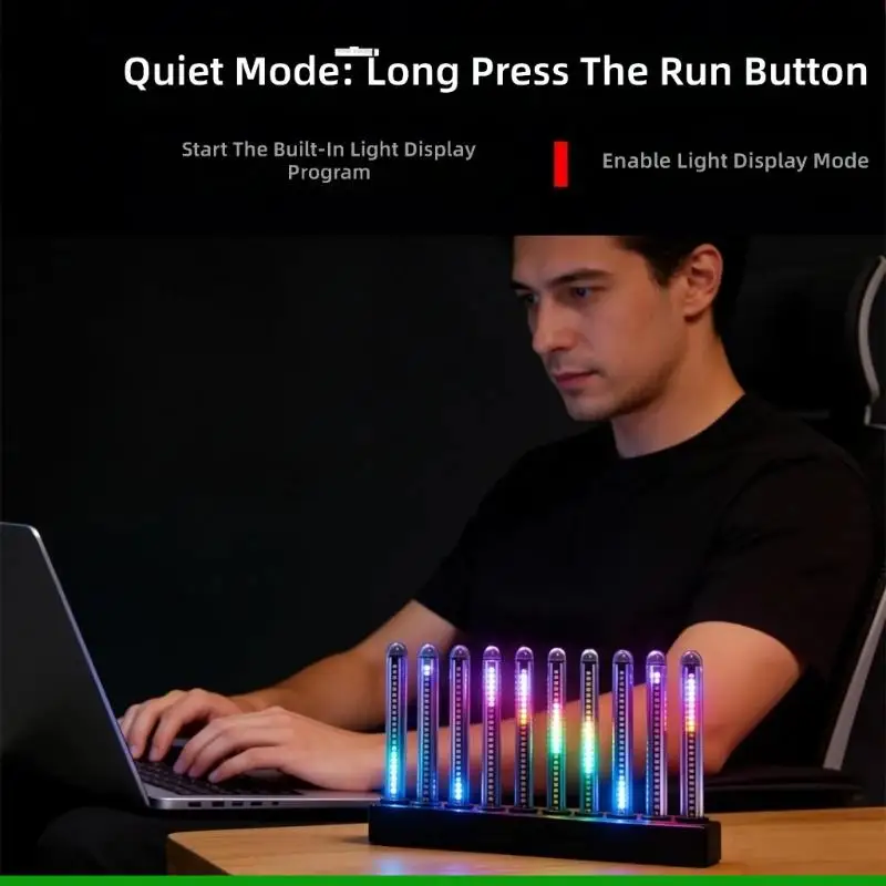 U55C Modern LED Sound Visualizers Light With 12 Sensitivity Level For Home Office