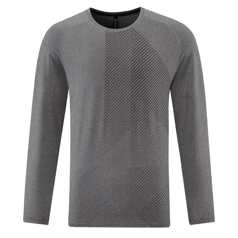 Men Prints Long Sleeve Casual Sports Quick Dry Running Shirts Breathable Gym Sportswear High Quality Workout Long Tops