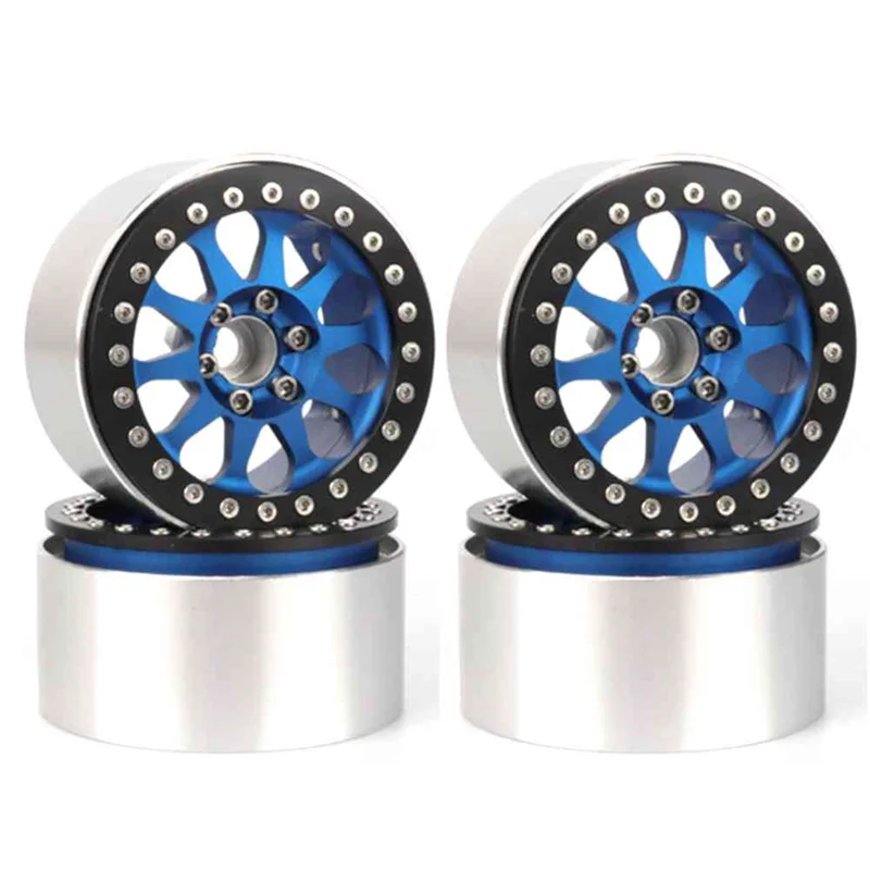 Metal 2.2 Inch Beadlock Wheel Rim for 1/10 RC Crawler Car Axial SCX10 90046 III CAPRA RR10 Wraith RBX10 Yeti 2.2 Tires,4