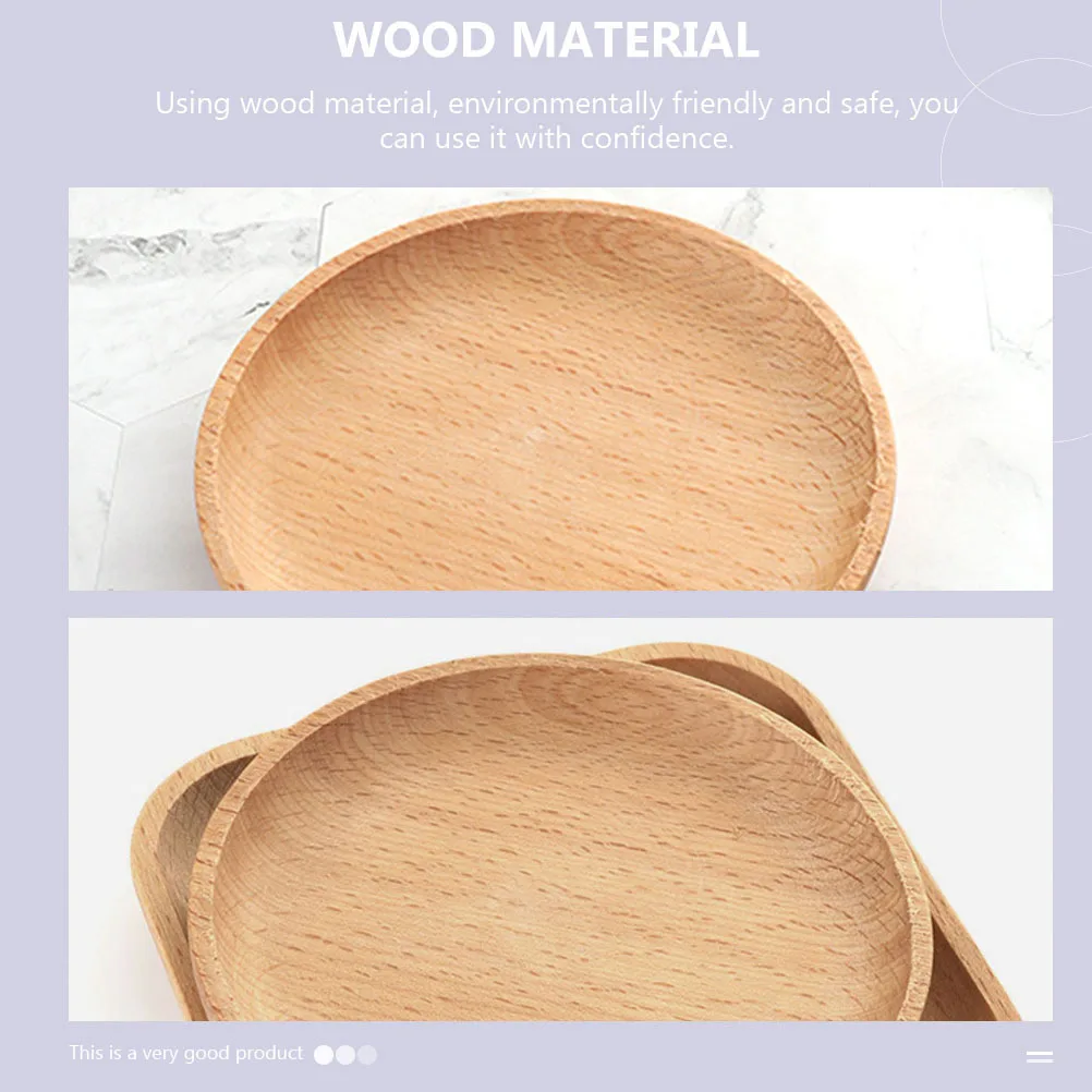 

1Pcs Wooden Dessert Plate Natural Wood Pattern Snack Tray for Fruit Storage Cup Teapot Mat Home Accessory Dessert Tray