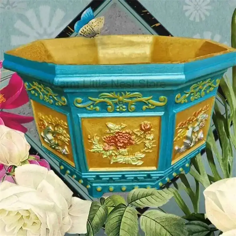 

Thickened Plastic Flower Pot Mold European Garden Cement Bonsai Model Large Concrete Mold Home DIY Making Flower Pot Tool