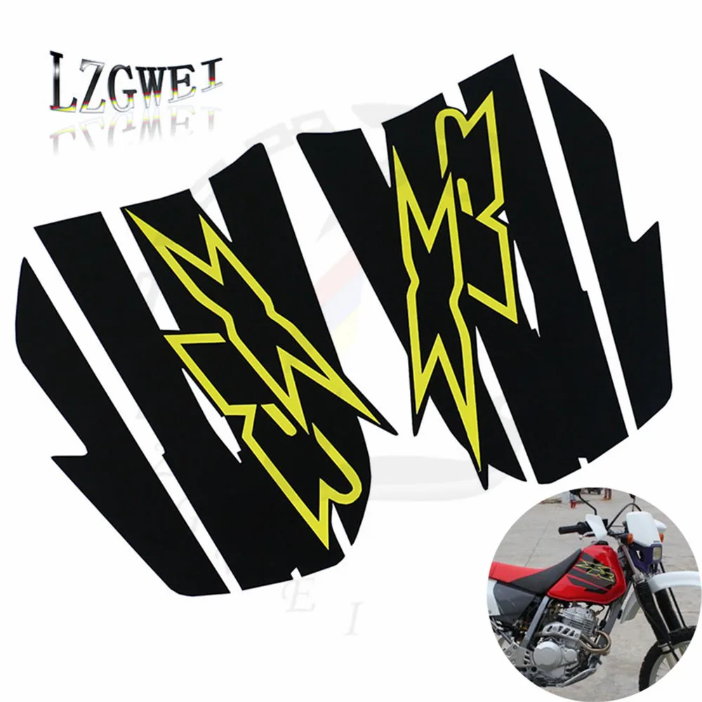 Motorcycle Black Applique Decals Fuel Tank Sticker For XR250 XR 250 400 XR400 Oil Tank Stickers Set Dirt Bike Decorations