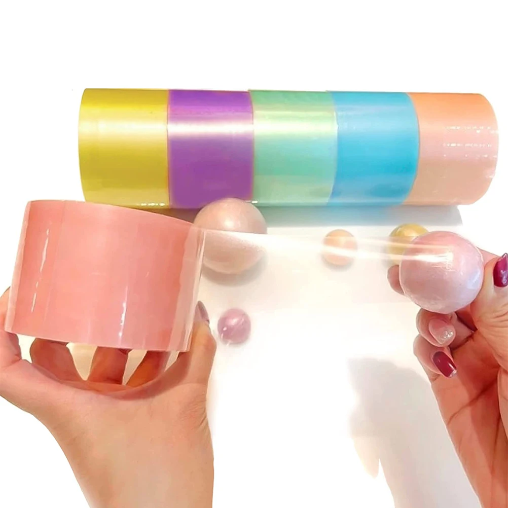 6 Rolls Tape For Balls Adhesive Tapes Colored Sticky Tapes Sticky Tapes Relaxing Tapes Ultra Wide Roll Pearl Gloss