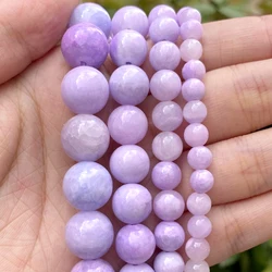 Natural Mi Huang Purple Jades Stone Beads Round Loose Spacer For Jewelry Making DIY Bracelet Handmade 6/8/10mm