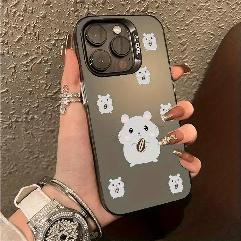 

Cute hamster design phone case for iPhone 17 16 15 14 13 12 11 Pro/ Max/Plus shock-proof rear cover anti-fingerprint