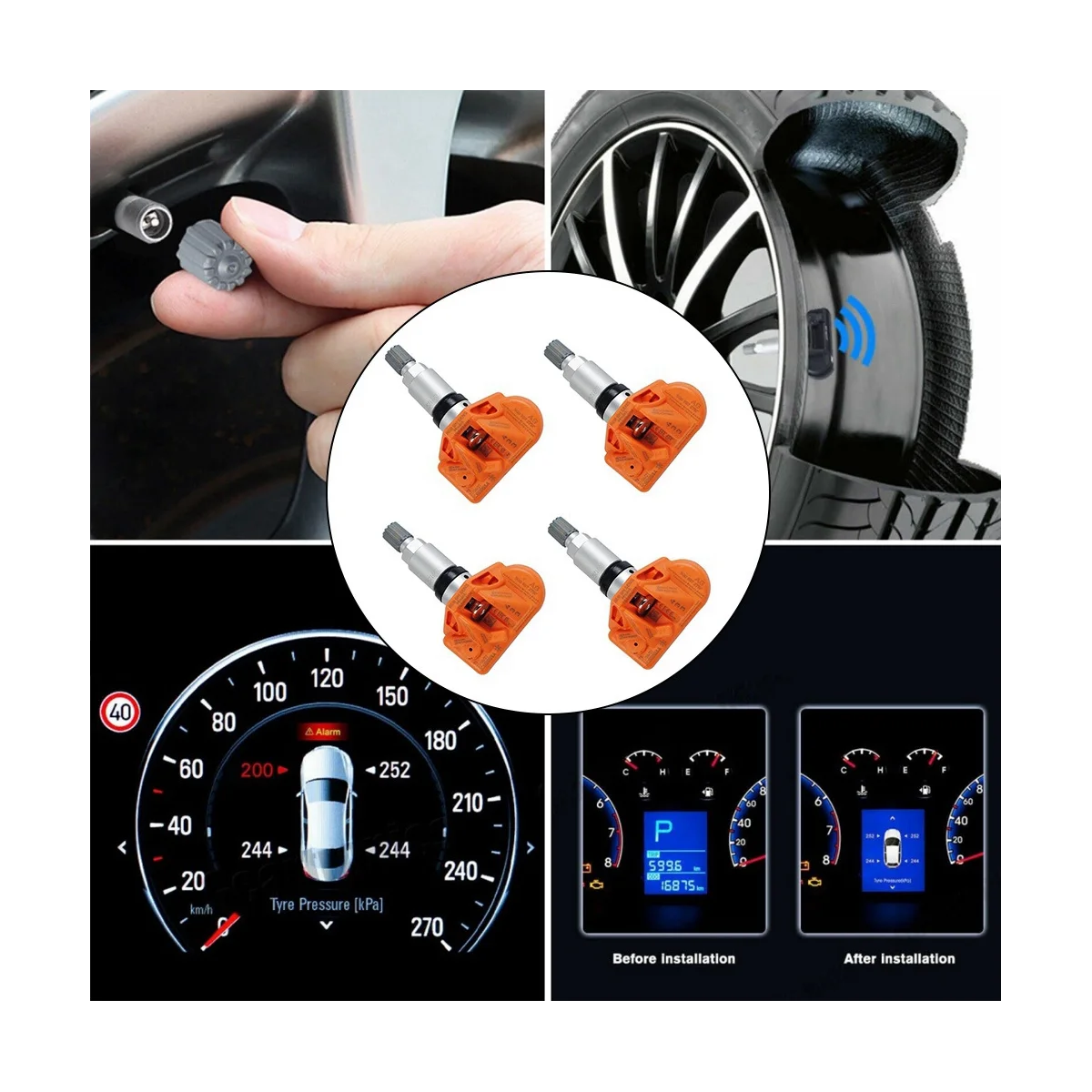 433Mhz 5Q0907275F Car Tire Pressure Monitoring System Sensor for RS3 Kodiaq 718 Golf