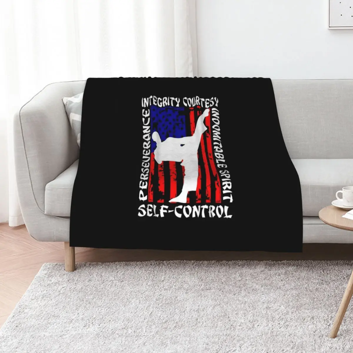 Martial Arts Taekwondo 5 Tenets Taekwondo Throw Blanket Multi-Purpose Sofa Polar Tourist Blankets