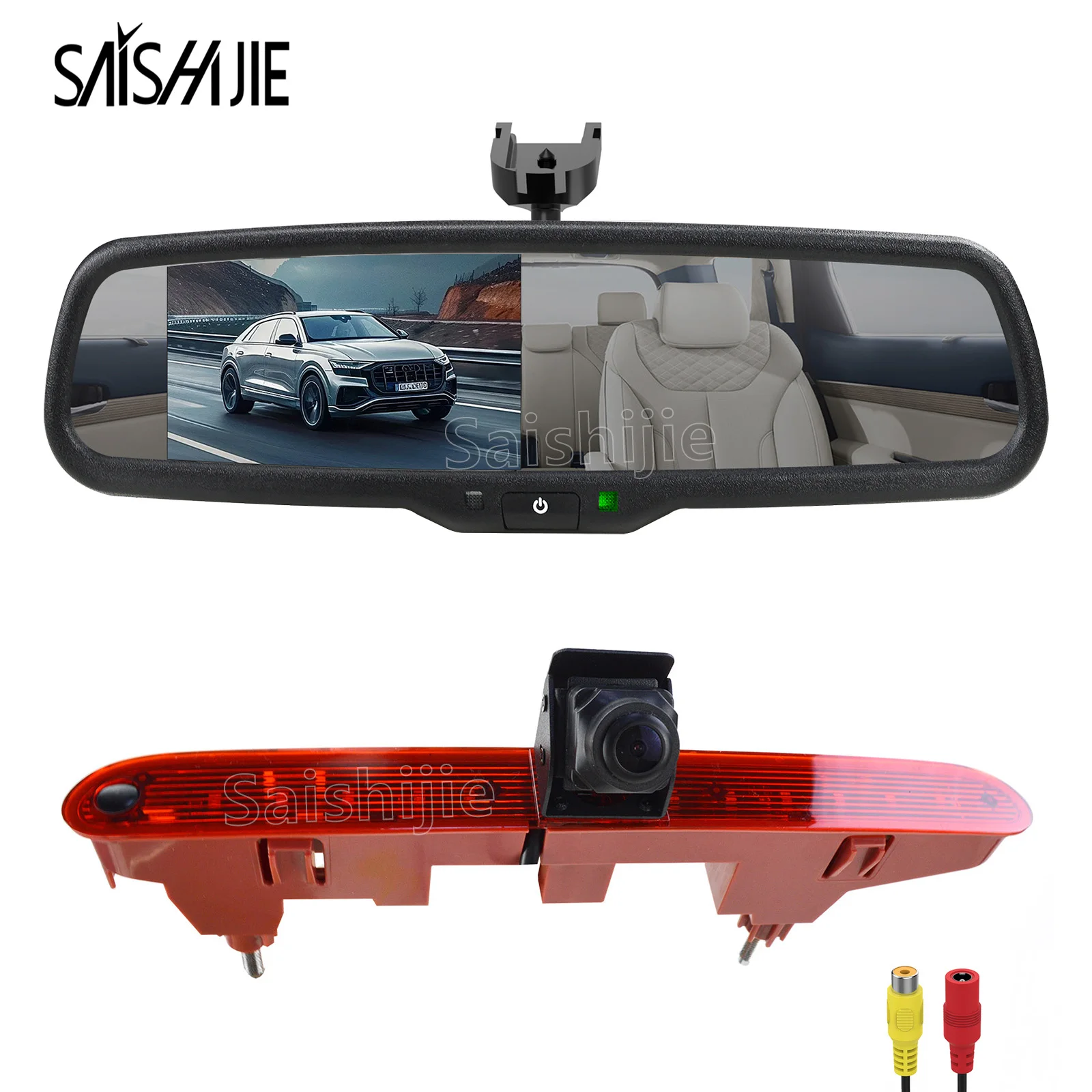 3rd Brake Light Rear View Backup Camera Monitor Kit for Citroen Berlingo Partner II Peugeot Partner 2008-2021 Reversing Camera