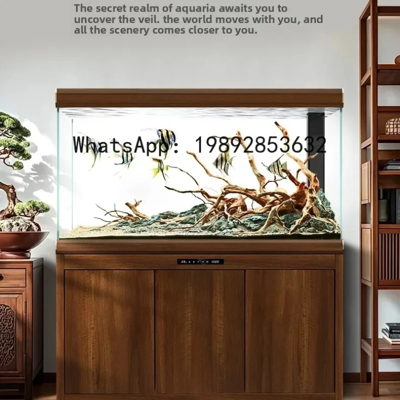 

Аквариум W21-Ultra-clear Glass для гостиной, напольный, с большим экраном, для зонирования прихожей, с нижним фильтром, для золотых рыбок