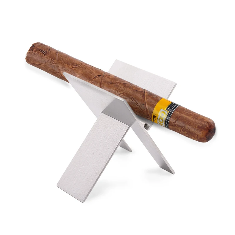 

New Stainless Steel Foldable Cigar Holder Ashtray Display Stand Rack Smoking Accessories Cool Gadgets Household Merchandises