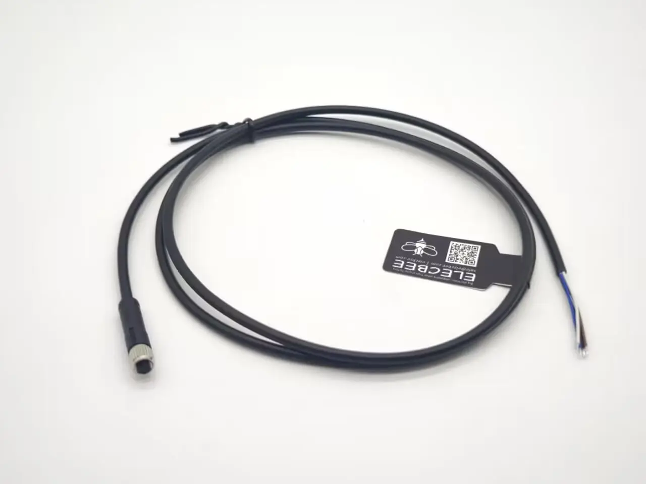 Waterproof M5 Connector Single‑Ended Cordset Screw Type 4Pin M5 Female Plug Non‑Shield 1M 26AWG Wire 