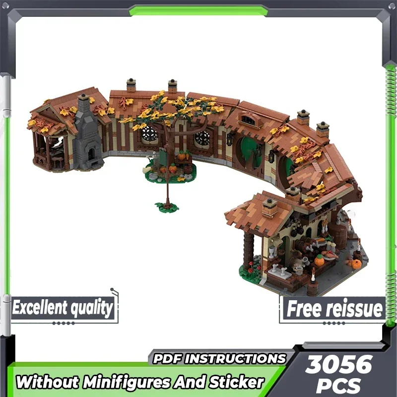 Bloques de construcción de modelo de película de anillo, Moc, The Green Dragon Inn, tecnología Modular, regalos, juguetes de Navidad, conjuntos de bricolaje, montaje