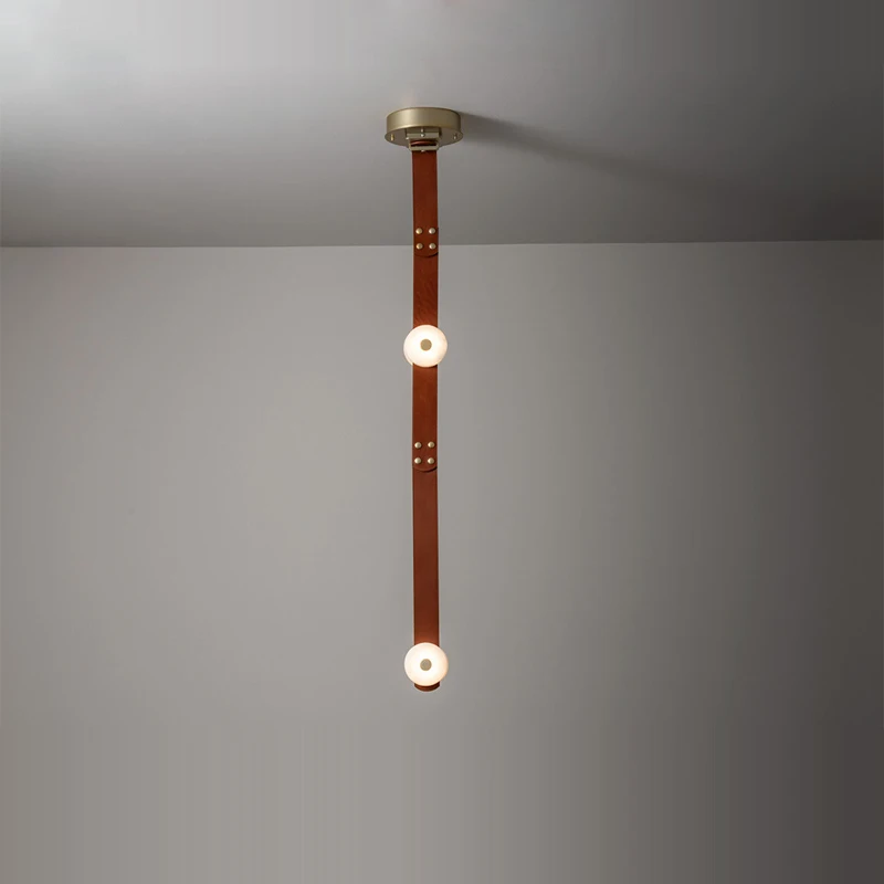 

DIY Long Flexible Leather Strap Marble LED Chandelier Lighting Suspension Luminaire Lampen Hanging Lamp For Foyer Dinning Room