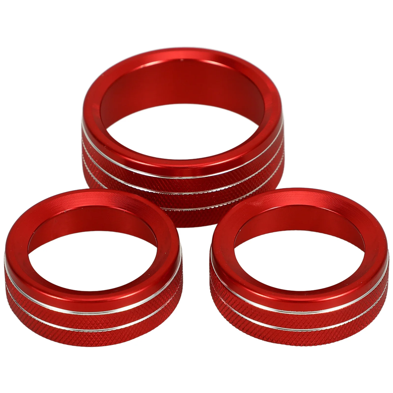 

3Pcs Air Conditioner Button Knob Covers Car Interior Rings Aluminum Trim Decoration Durable Car Volume Knob Covers
