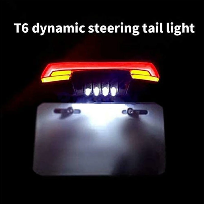 Universal Motorcycle Tail Rear Brake Stop Light Waterproof Double Flash Warning Dynamic Turn Signal License Light