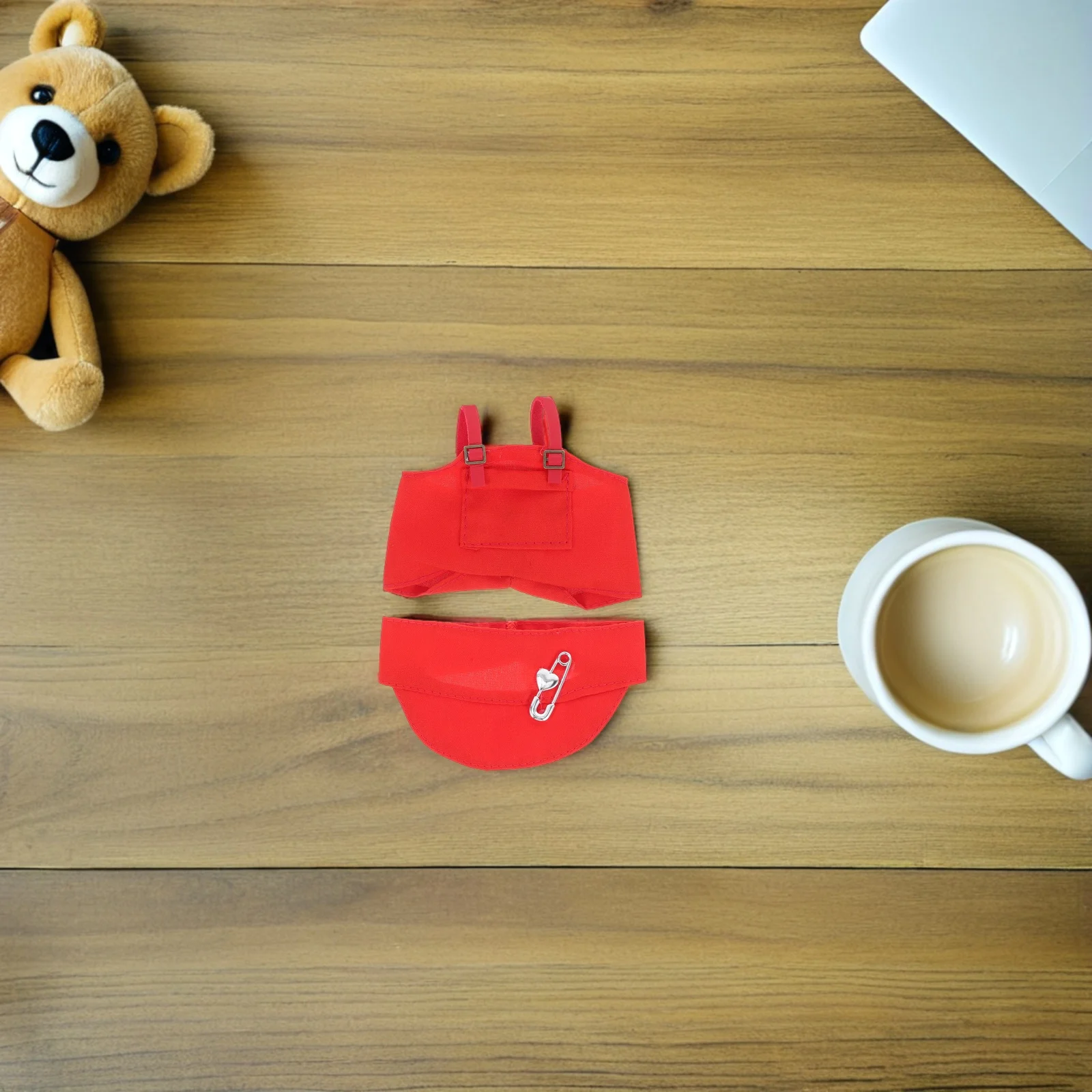 

1Set Red Casual Outfit Set for 17cm Charming Clothes Suspender Bottoms Hat Girls Dress Up Clothes Accessories