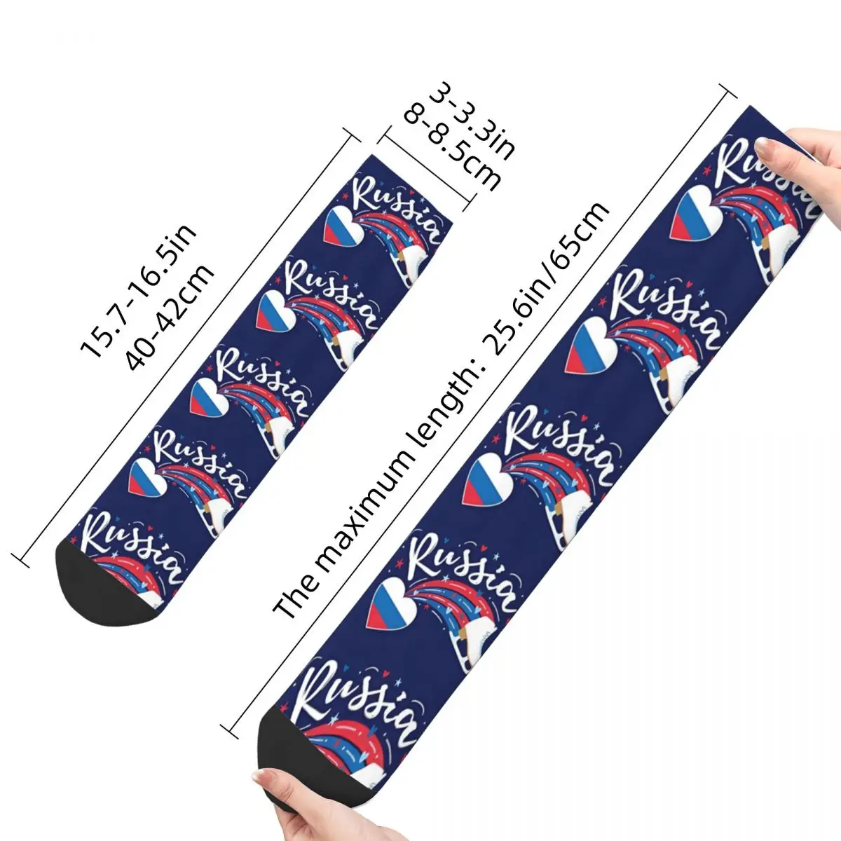 Chaussettes de patinage sur glace pour hommes et femmes, bas de sport hip hop, figure russe, printemps