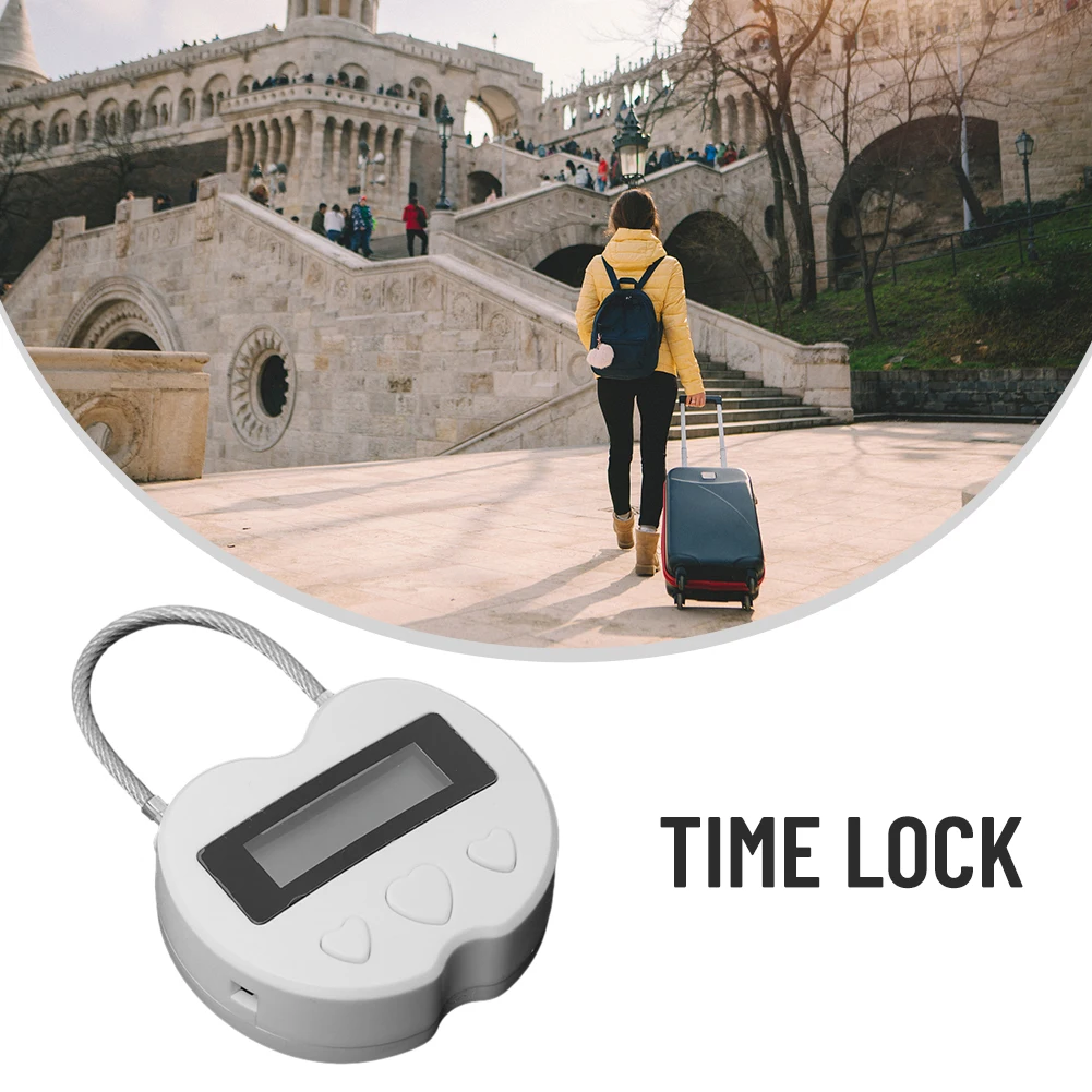 Padlock Smart Time Lock 30 Grams Multifunctional Rechargeable With LCD Display For Airport And Travel Security
