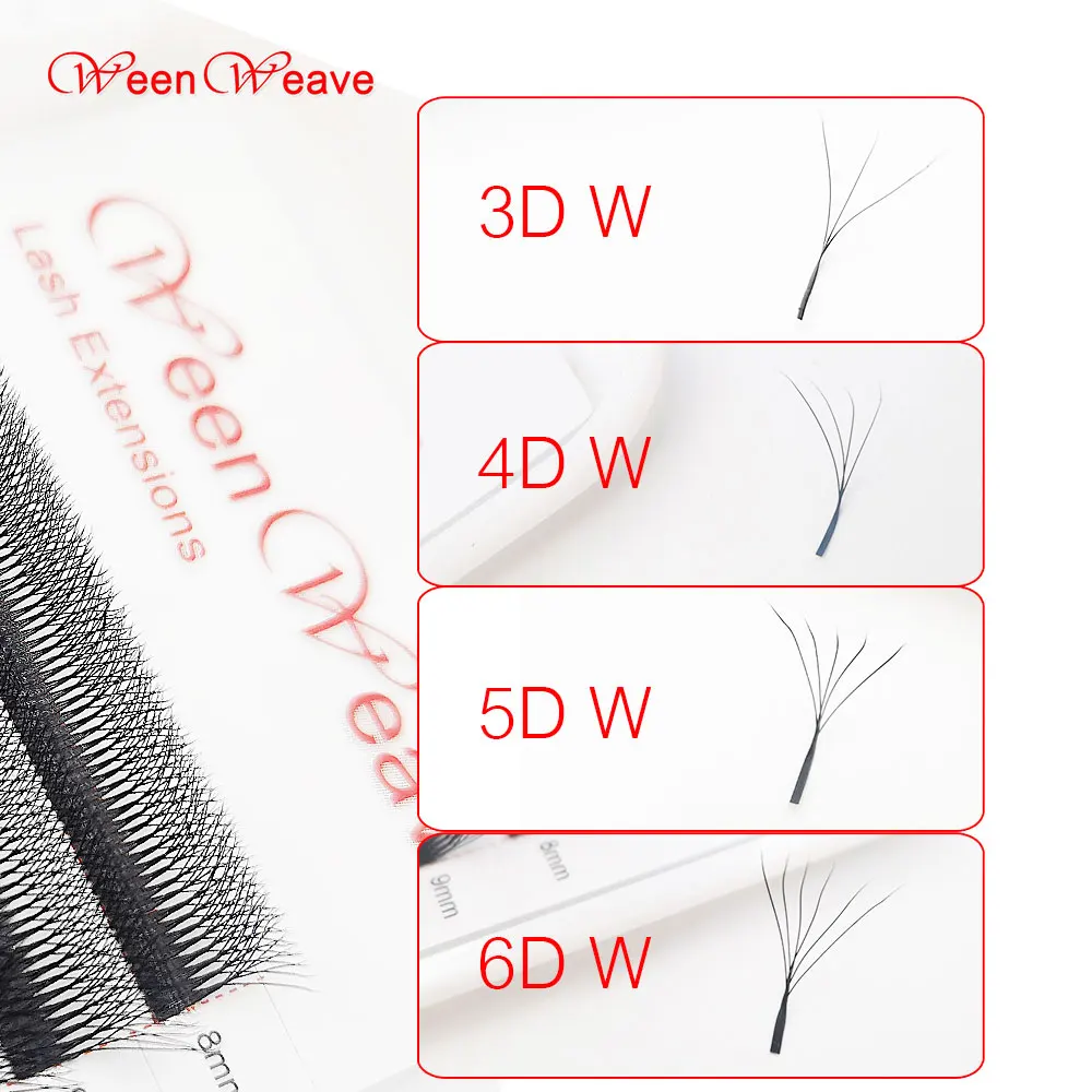 WeenWeave W Shaped 6D 3D 4D 5D  Lashes Bloom Automatic Flowering Premade Fans Eyelashes Extensions Individual Lashes