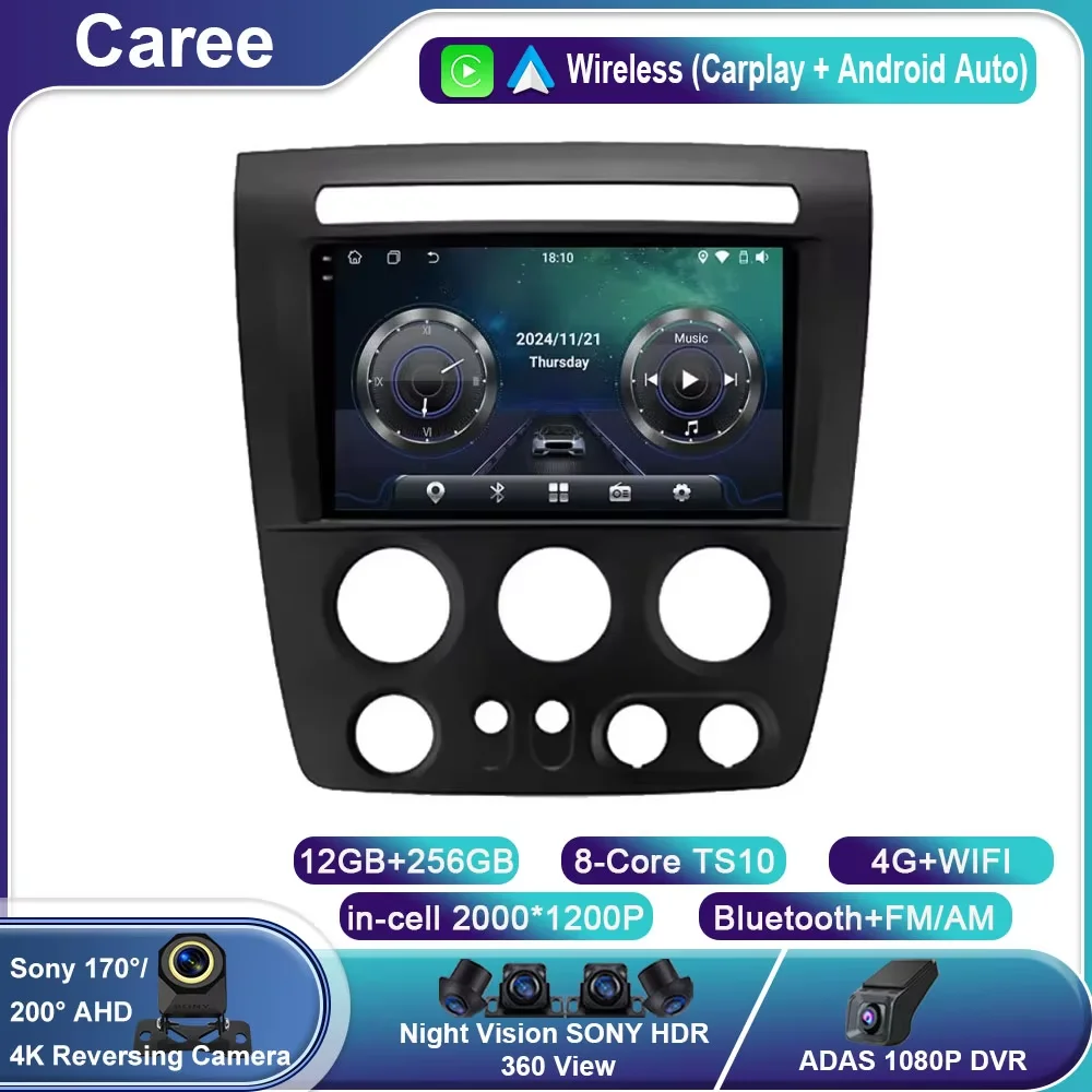 

Android 14 For Hummer H3 1 2005 - 2010 Car Radio Multimedia Video Player Navigation stereo GPS Wireless Carplay 4G WIFI BT QLED