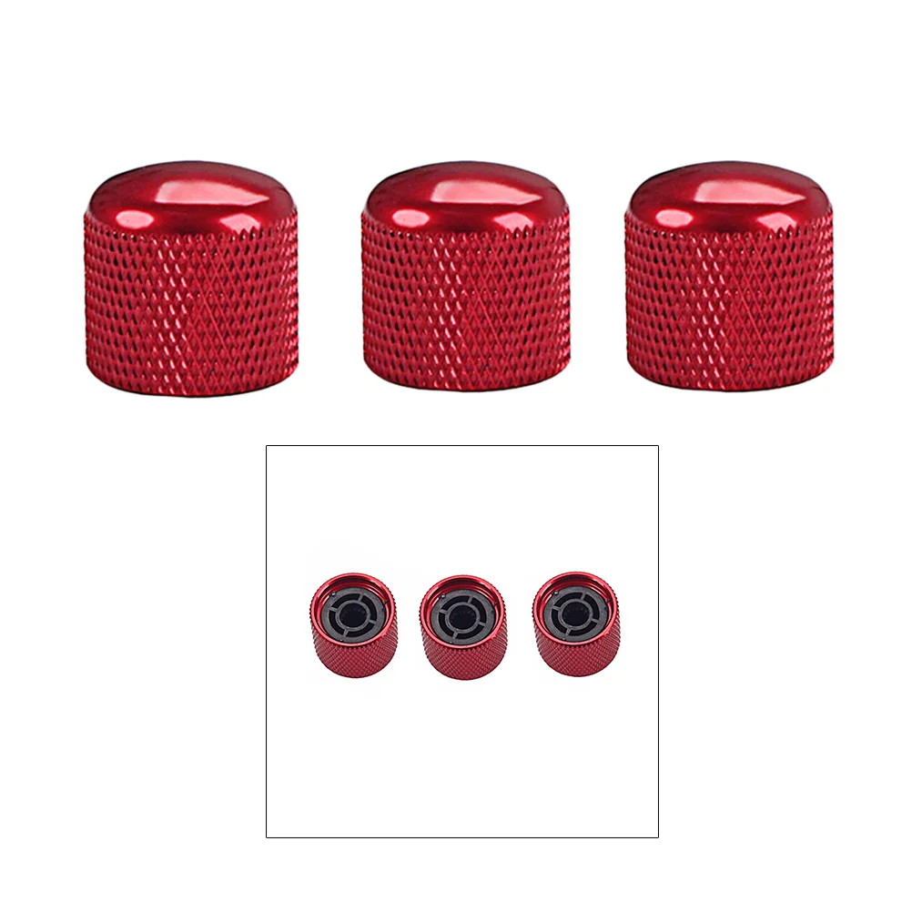 3pcs Metal Effect Pedal Control Amplifier Knobs for Electric Guitar Bass (Red) amp effect pedal knobs for guitar