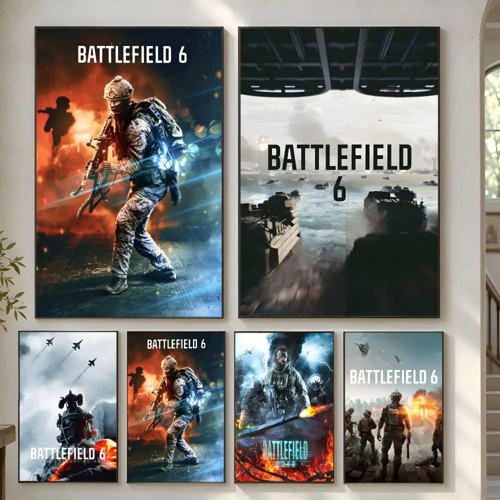 Intense Game b-battlefield 6 Poster Premium Modern Waterproof Wall Art Pictures for Bedroom Living Room Bar Decor