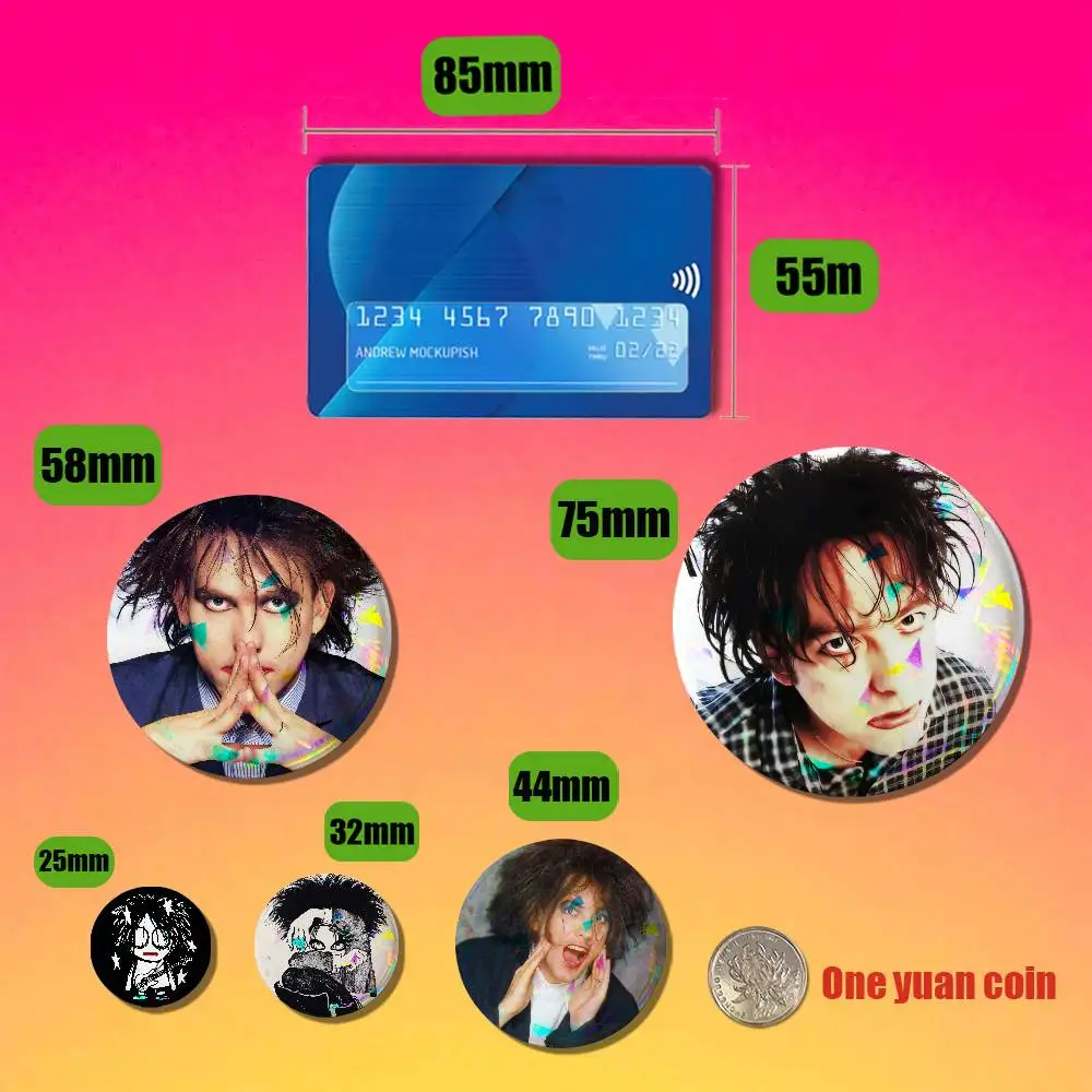 For Robert Smith The Cure Enamel Pin Badge Round Button Metal Brooch Gift Ita Bag Backpack Pins Custom