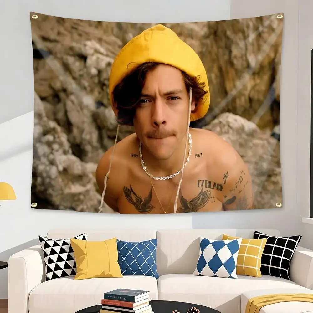 H-Harry Style-s Love On Tour Flag Tapestry Banner for Bedroom Living Room Outdoor Camping Custom Supported