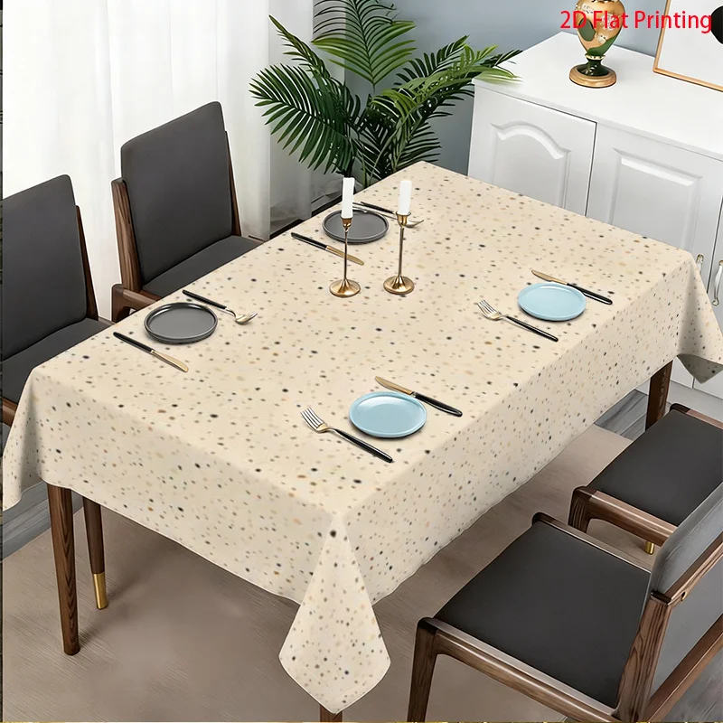 A heavy rectangular tablecloth, measuring 59x59 inches or 150x150 centimeters, with a beige background.