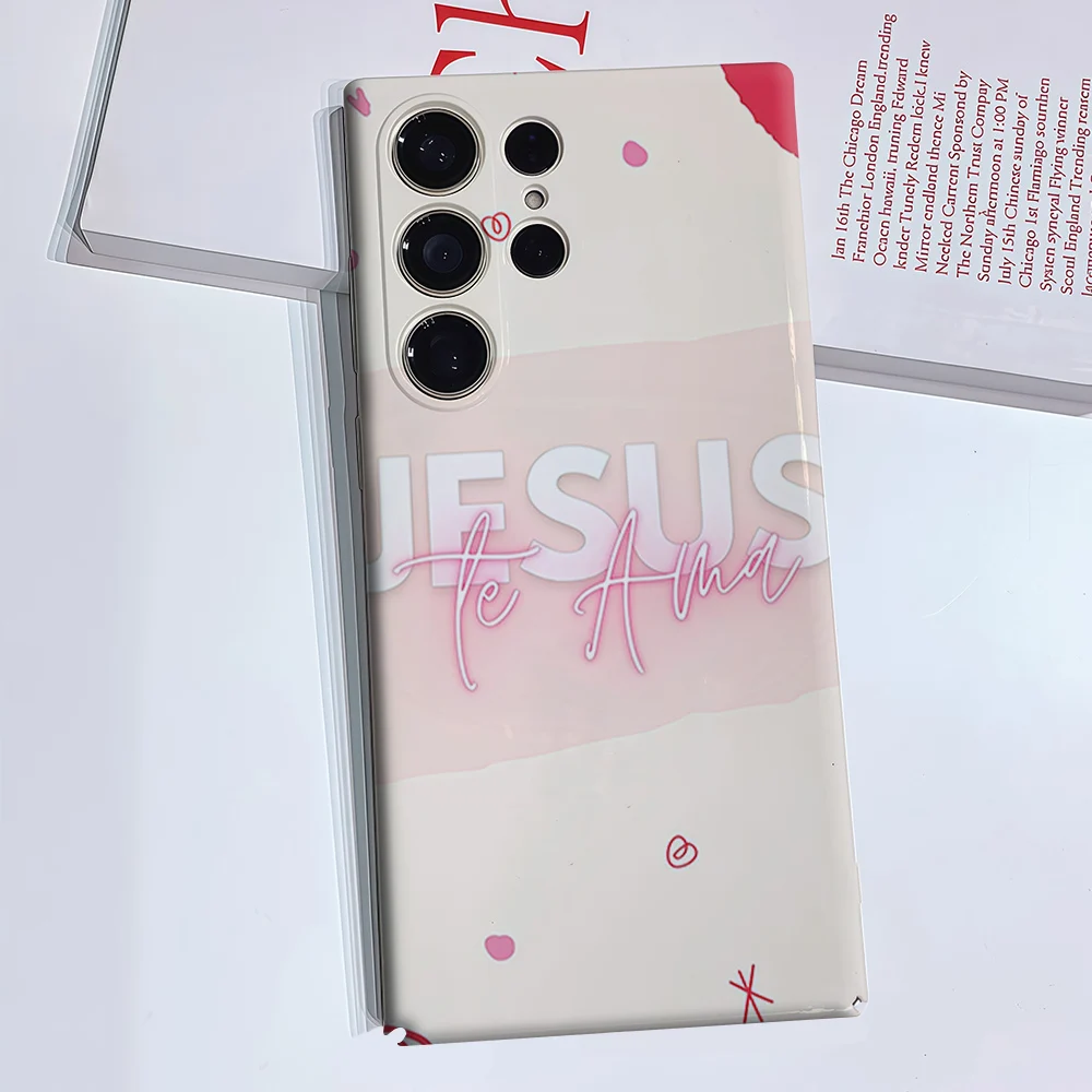 Jesus Loves You Phone Case for Samsung Galaxy S26 S25 S24 S23 Ultra Plus Luxury Double-layer anti-fall Back Cover