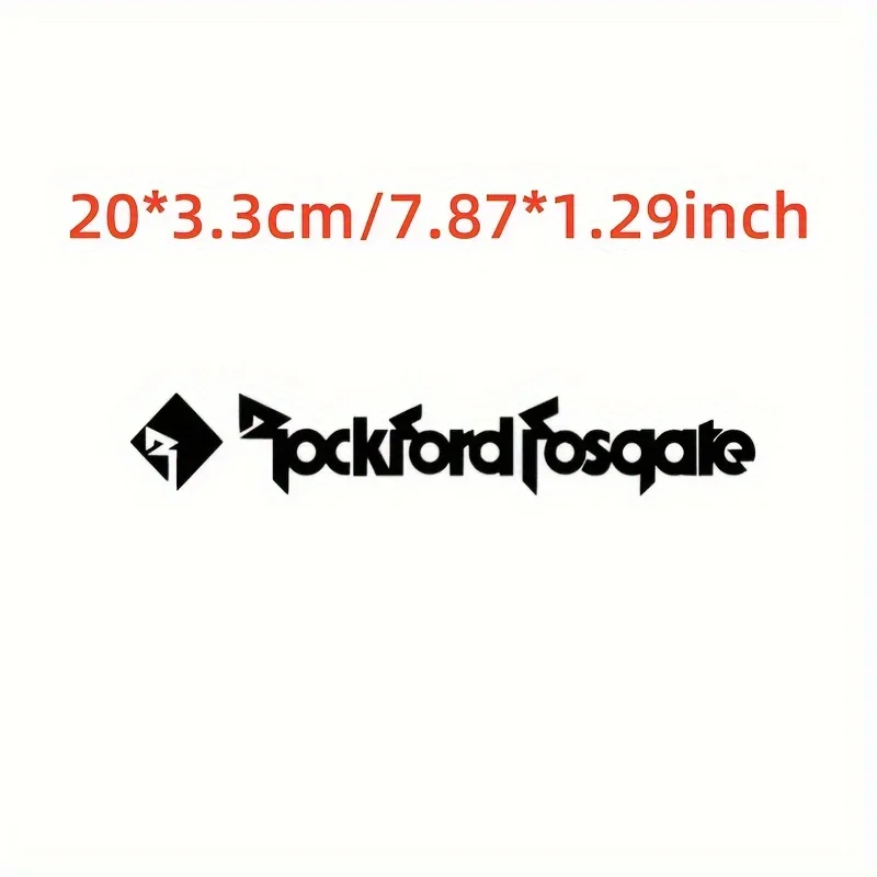 สติกเกอร์รถยนต์ Edgy Rockford Fosgate 1 ชิ้น, สติกเกอร์ติดรถยนต์ลายแบรนด์เครื่องเสียง, สติกเกอร์ตกแต่งรถยนต์สะดุดตาสำหรับตกแต่งภายนอกรถยนต์สุดเทรนดี้