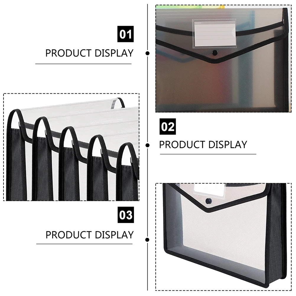 

Transparent File Holder A4 Large Capacity Documents Bag Envelope Folder Office Student Use Water Resistant Plastic Storage