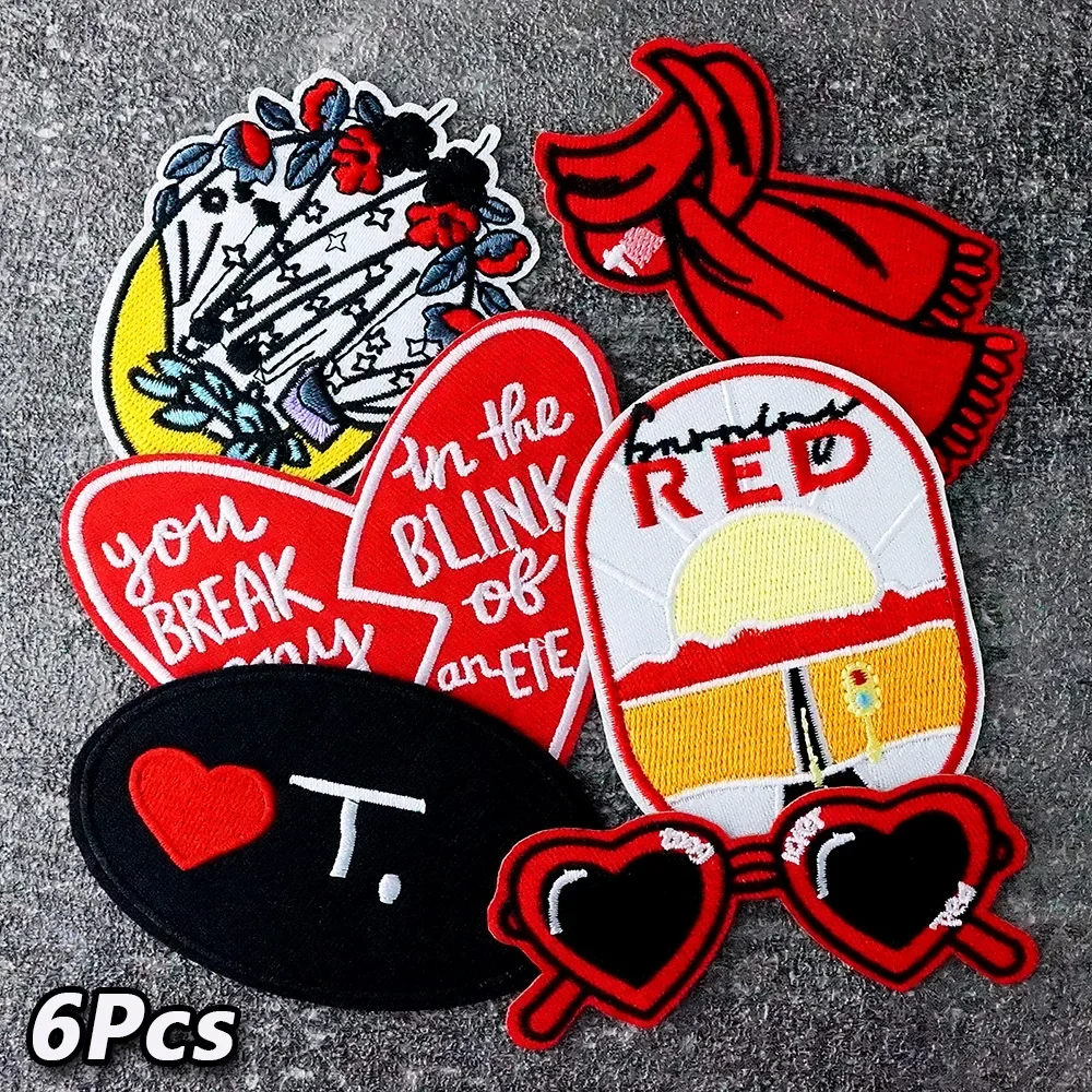 رقعة نظارات شمسية حمراء للملابس ، خياطة مطرزة ، شارة قماشية ، ملابس ملابس ، مكواة على رقعات ، 6: إكسسوارات لكل مجموعة