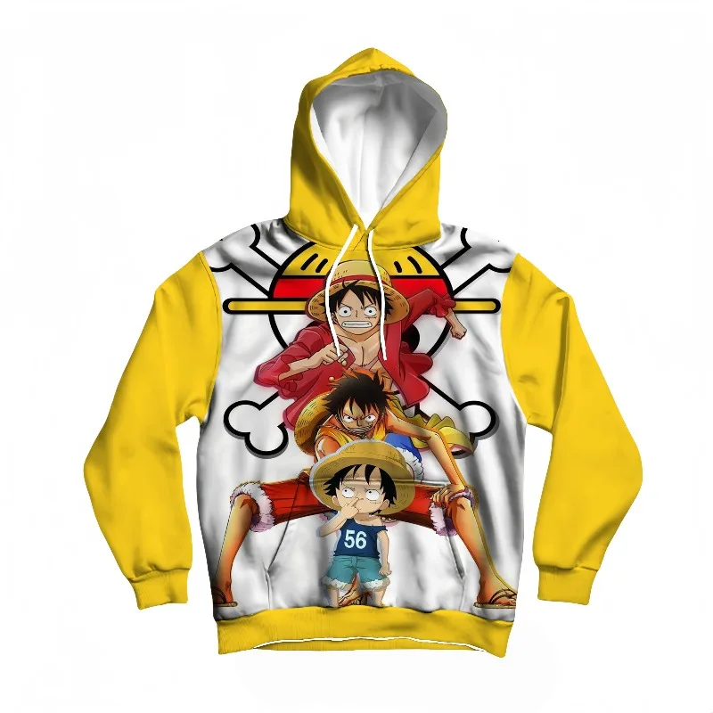 One Piece Luffy Evolution Sudadera con capucha impresa en 3D Multi Form Monkey D. Luffy Graphic Streetwear Jersey para fanáticos del anime Uso diario