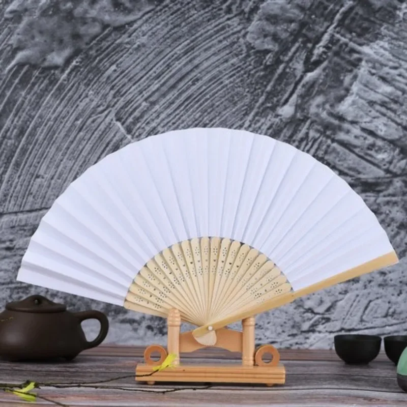 2026New Vintage Style Paper Paddle Fans - Elegant Foldable Handheld Fan for Wedding & Party Decor - Chic Cooling Accessory